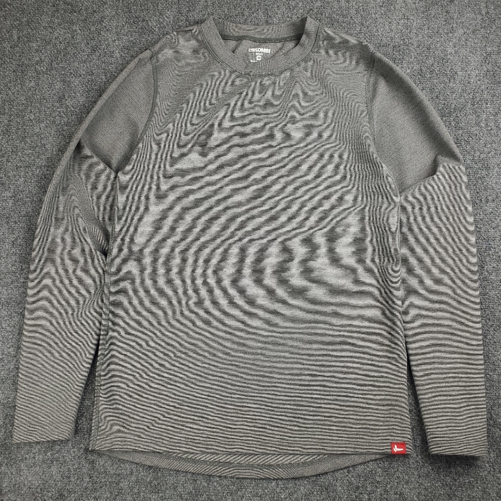 Kombi Wool Blend Base Layer Shirt Mens Medium Thermal Performance Stretch Gray